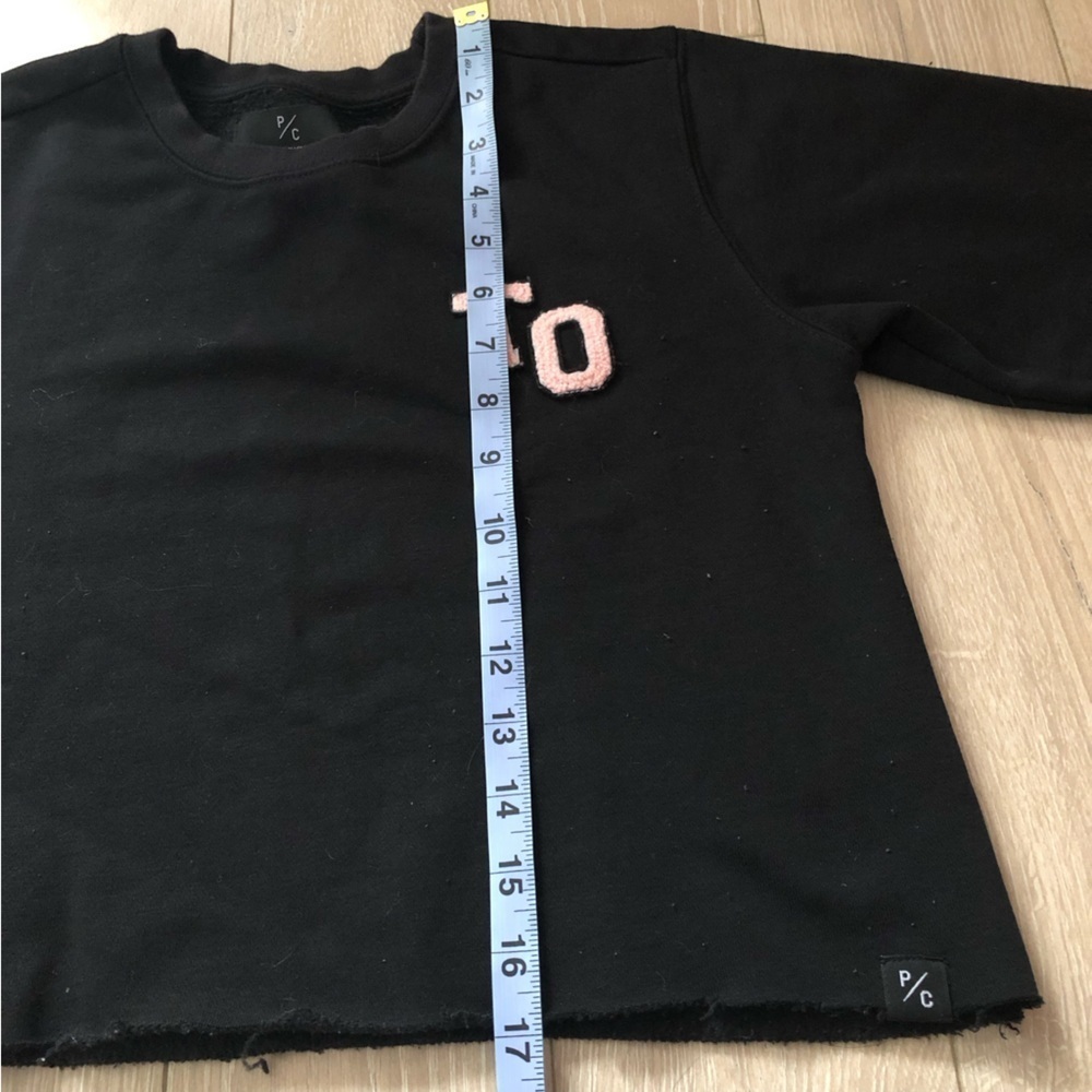 Peace Collective Raw Hem Cropped TO Toronto Black Fleece Sweatshirt Size S - Picture 4 of 10